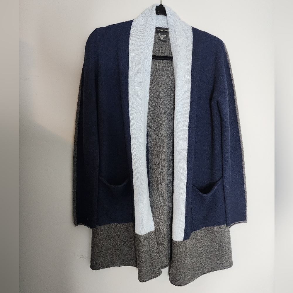 Cashmere Cashmere open color block cardigan size S 100%cashmere NWOT